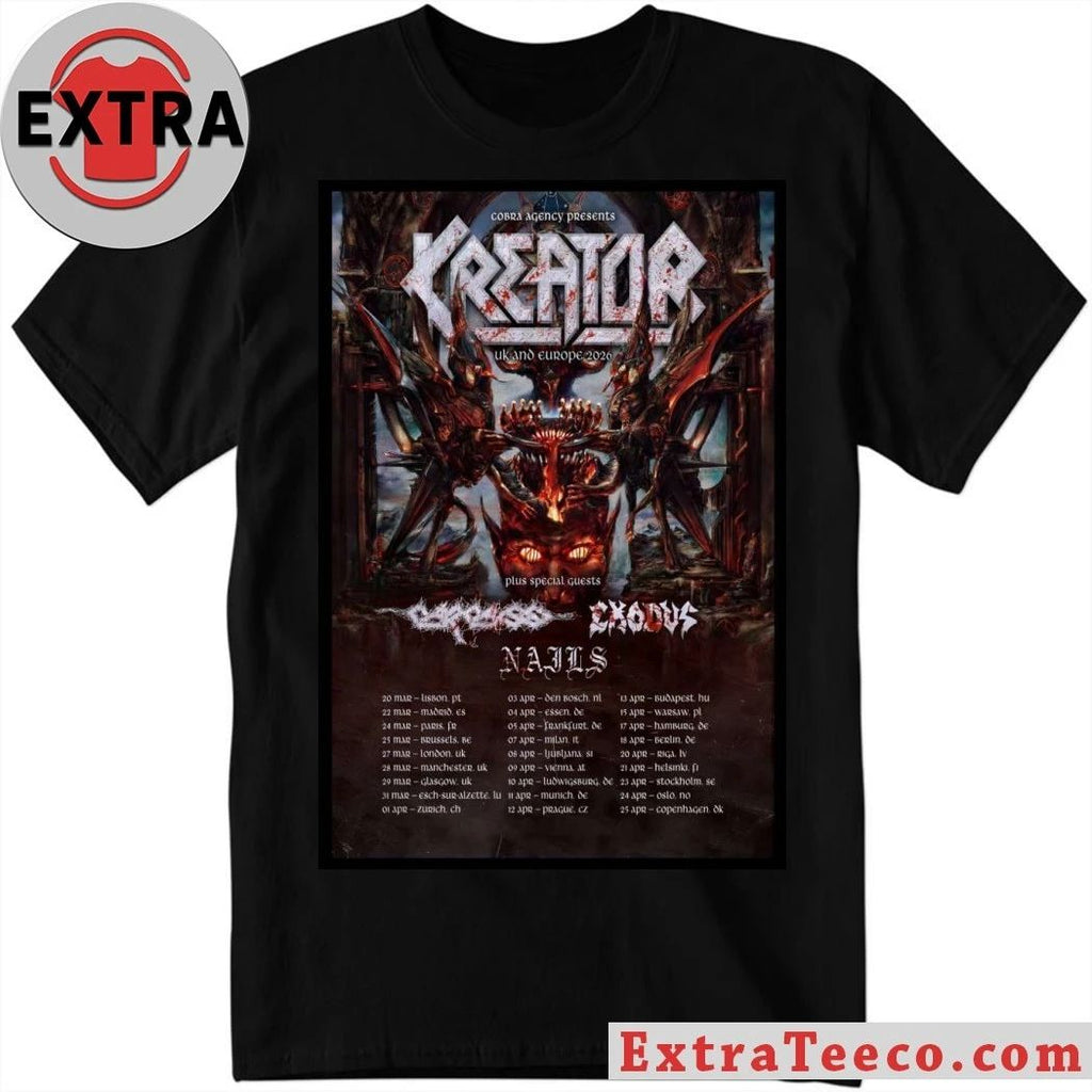Kreator UK And EU 2026 Tour Poster Shirt