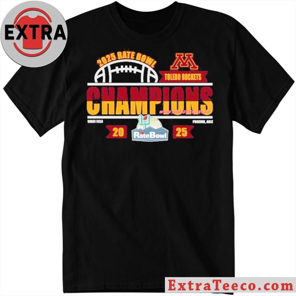 Minnesota Golden Gophers 2025 Rate Bowl At Chase Field In Phoenix Arizona Logo T-Shirt