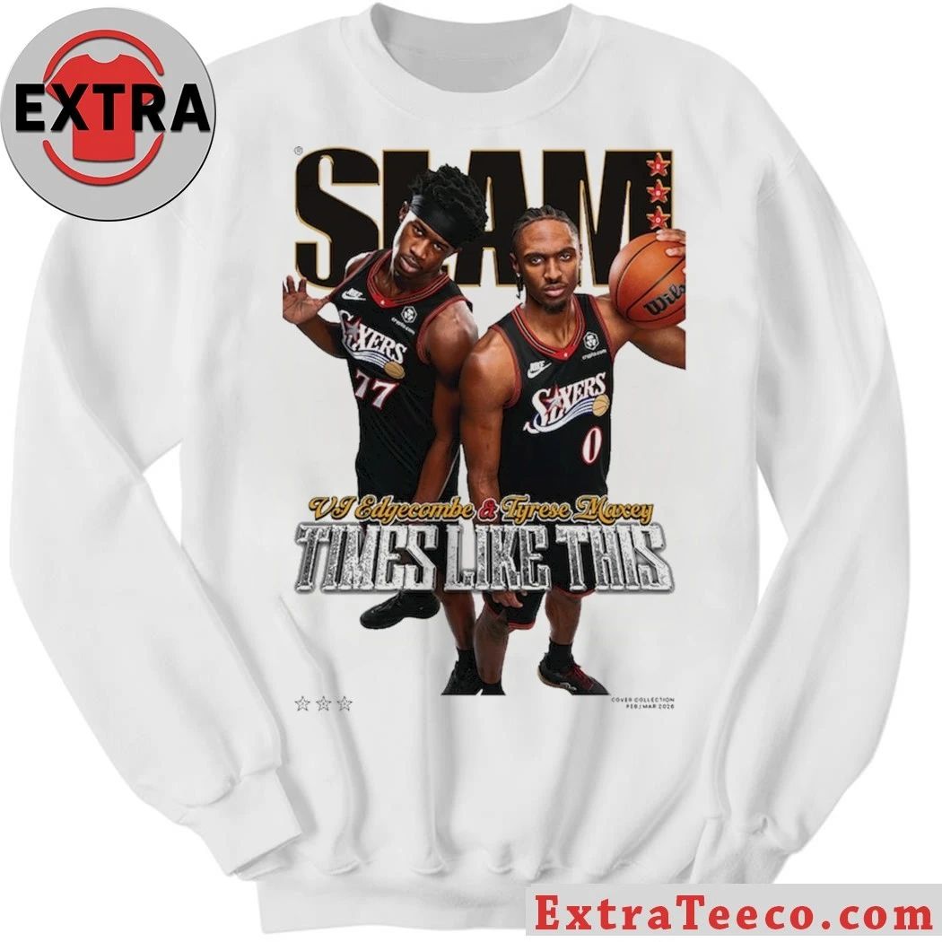 VJ Edgecombe and Tyrese Maxey Philadelphia 76ers SLAM Cover Shirt