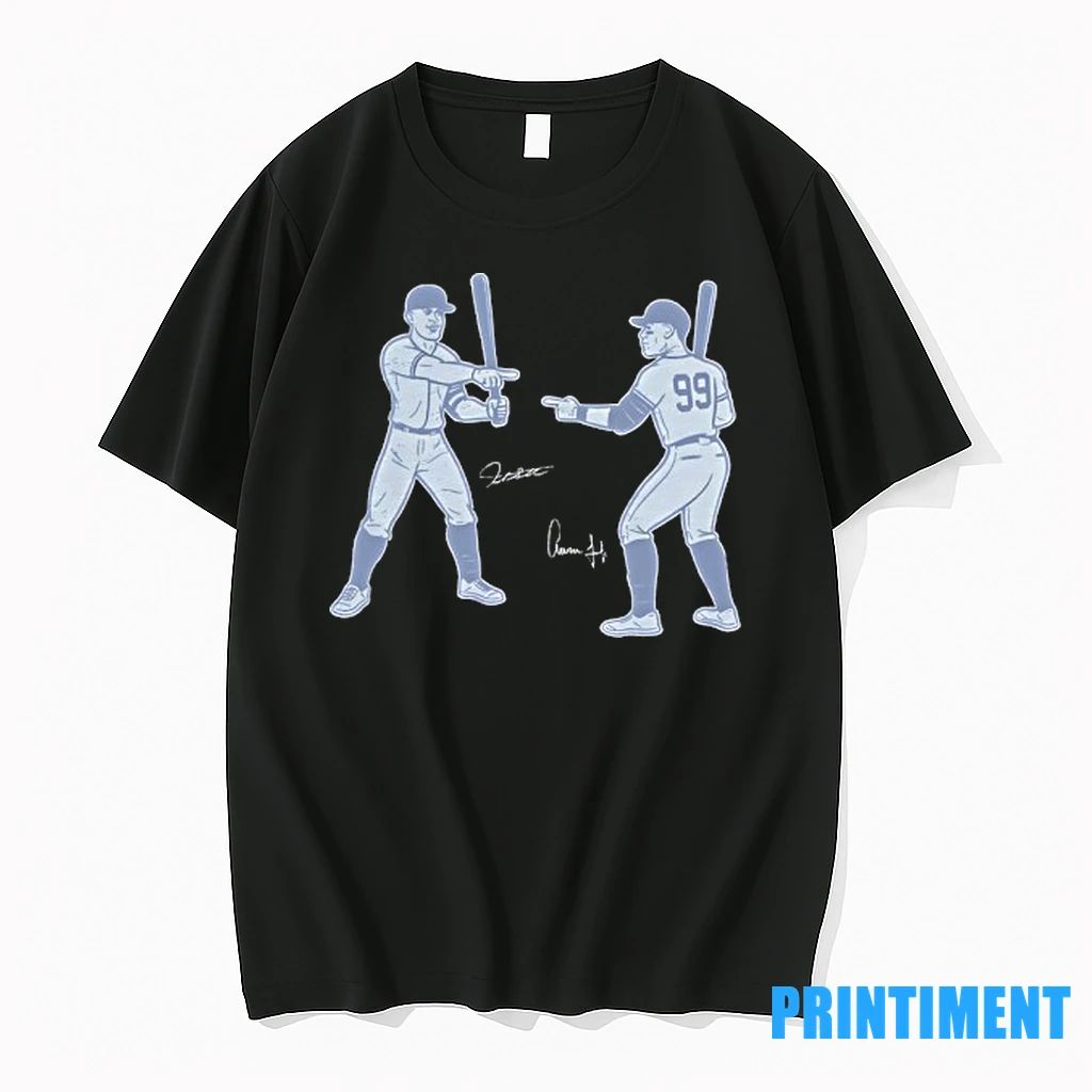Giancarlo Stanton And Aaron Judge New York Yankees Baseball Signatures Tshirts Sweater