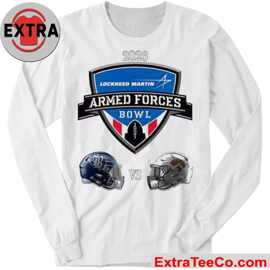 The upcoming Lockheed Martin Armed Forces Bowl 2026 game will be between the Rice Owls and the Texas State Bobcats Helmet Shirt