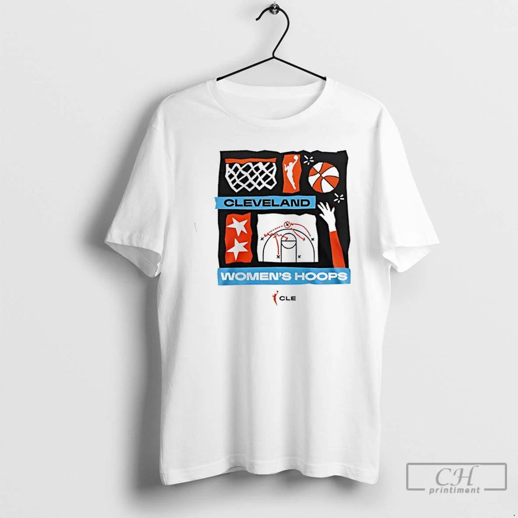 Premium Cleveland Womens Hoops 2 Sided T Shirts