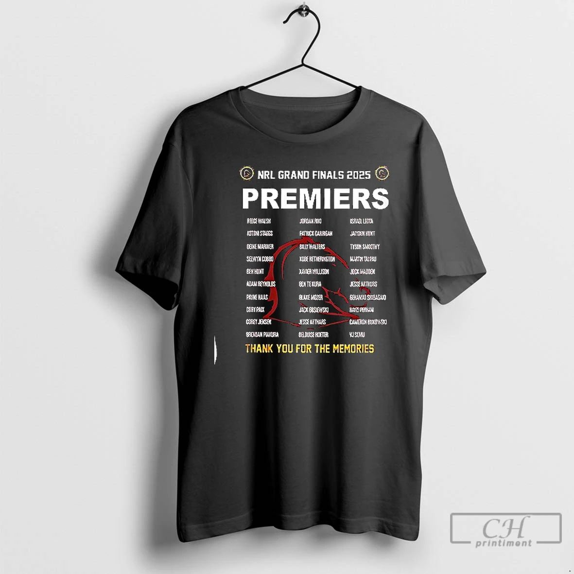 Premium 2025 Nrl Grand Finals Premiers Brisbane Broncos Thank You For The Memories Name Roster