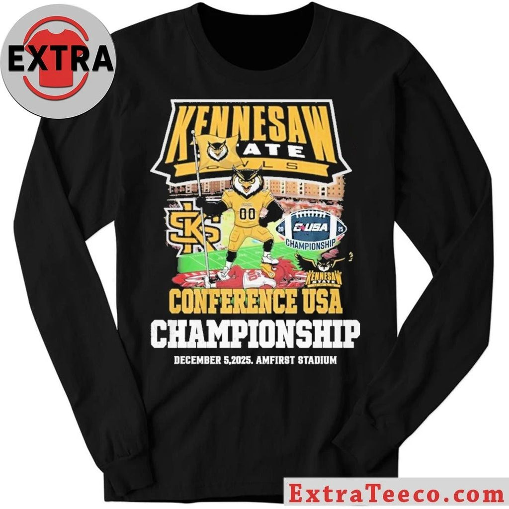 Kennesaw State Owls Conference USA Championship December 5 2025 Amfirst Stadium 2025 Logo T-Shirt