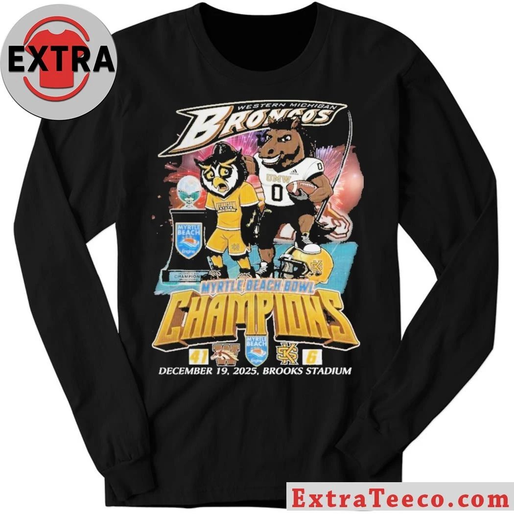 The Western Michigan Broncos’ victory at the Myrtle Beach Bowl on December 19, 2025, at Brooks Stadium in Conway, South Carolina T-Shirt