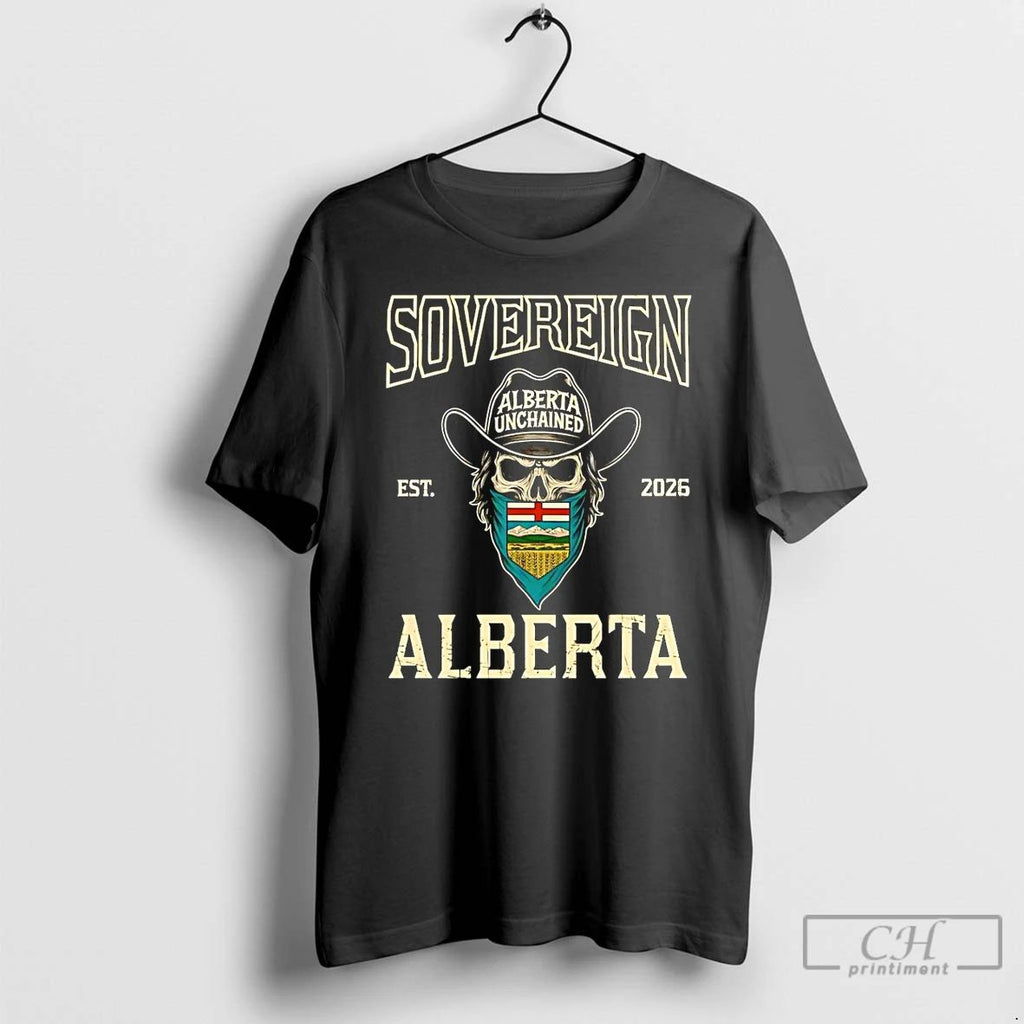 Premium Sovereign Skull Alberta Unchained Est 2026 T Shirts