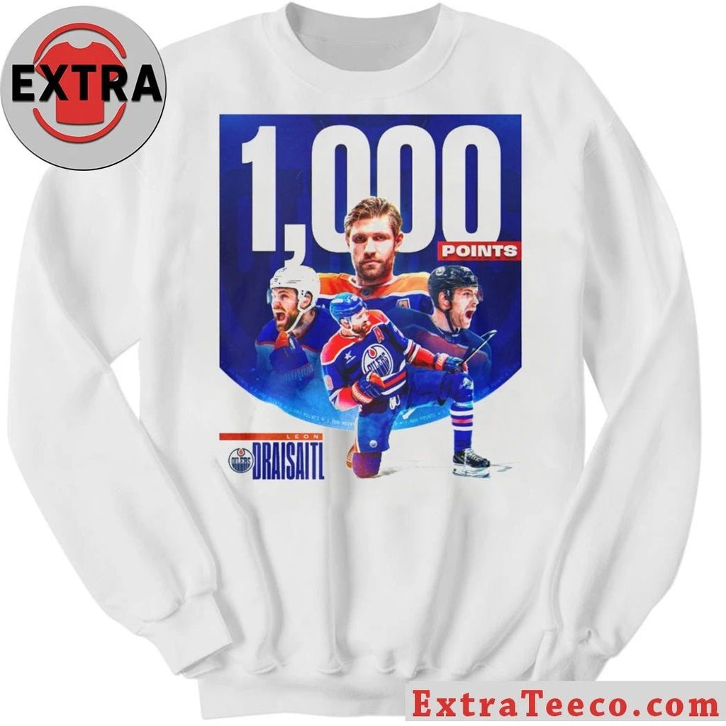 German professional ice hockey player Leon Draisaitl of the Edmonton Oilers reached the 1,000-point milestone in his career in the National Hockey League Shirt