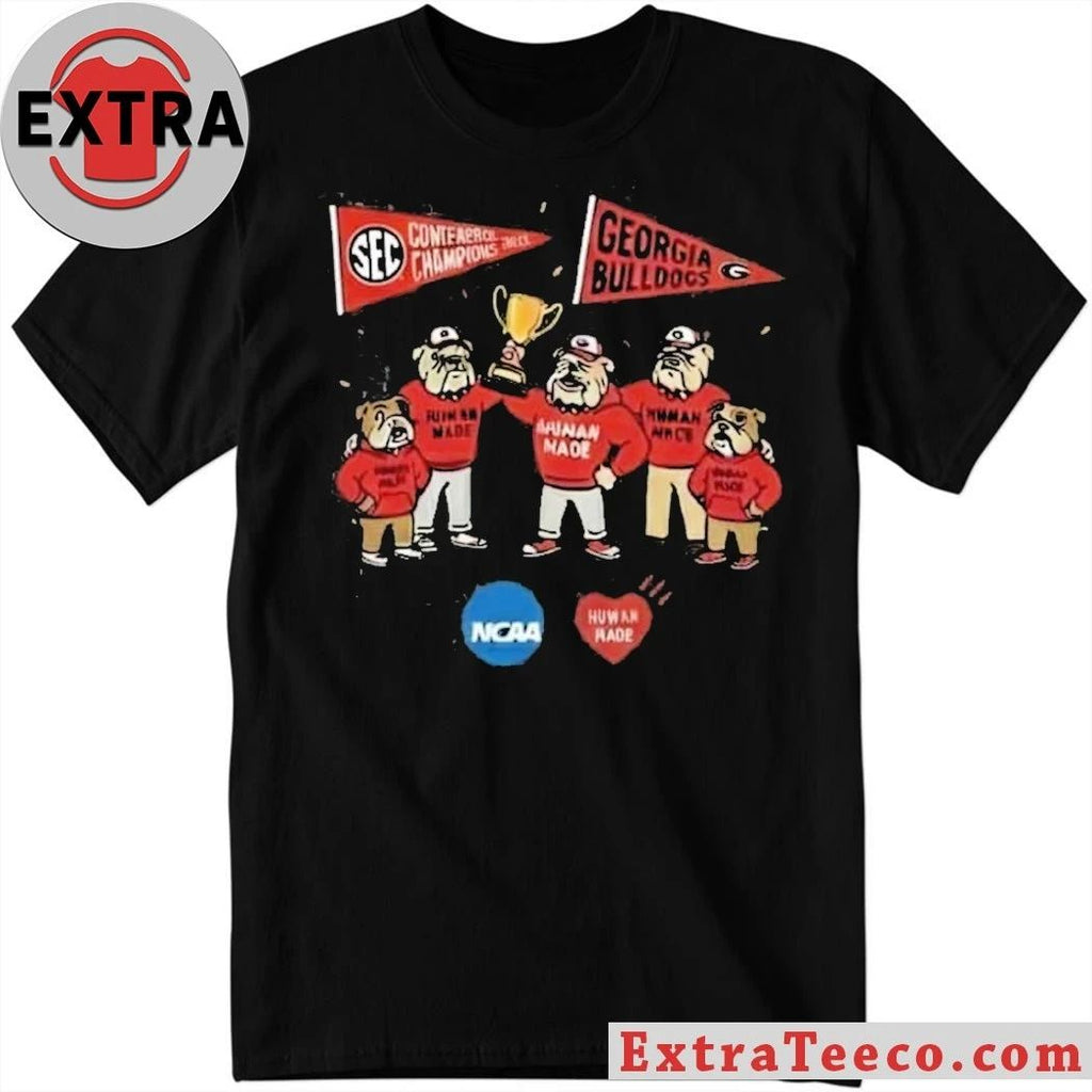 Georgia Bulldogs SEC Champions Human Made 2025 NCAA Congratulations Back To Back Conference Champions 2024-2025 Human Made Collaboration Shirt