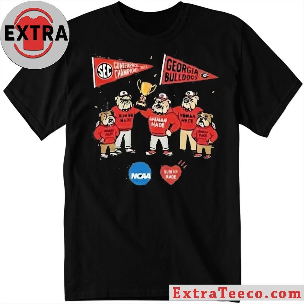 Georgia Bulldogs SEC Champions Human Made 2025 NCAA Congratulations Back To Back Conference Champions 2024-2025 Human Made Collaboration Shirt