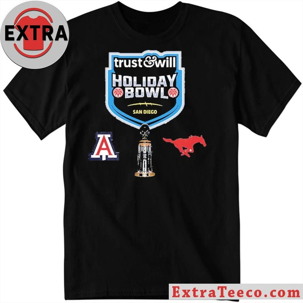 Original Trust & Will Holiday Bowl Arizona Wildcats Versus SMU Mustangs Bowl Season College Football 2025 2026 Logo Shirt