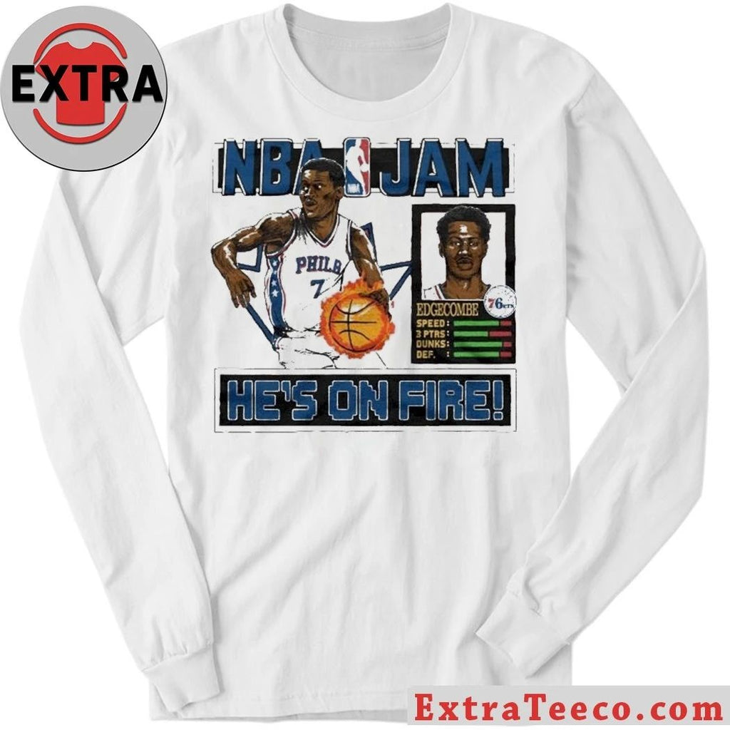 V.J. Edgecombe, guard for the Philadelphia 76ers in the NBA He’s On Fire Shirt