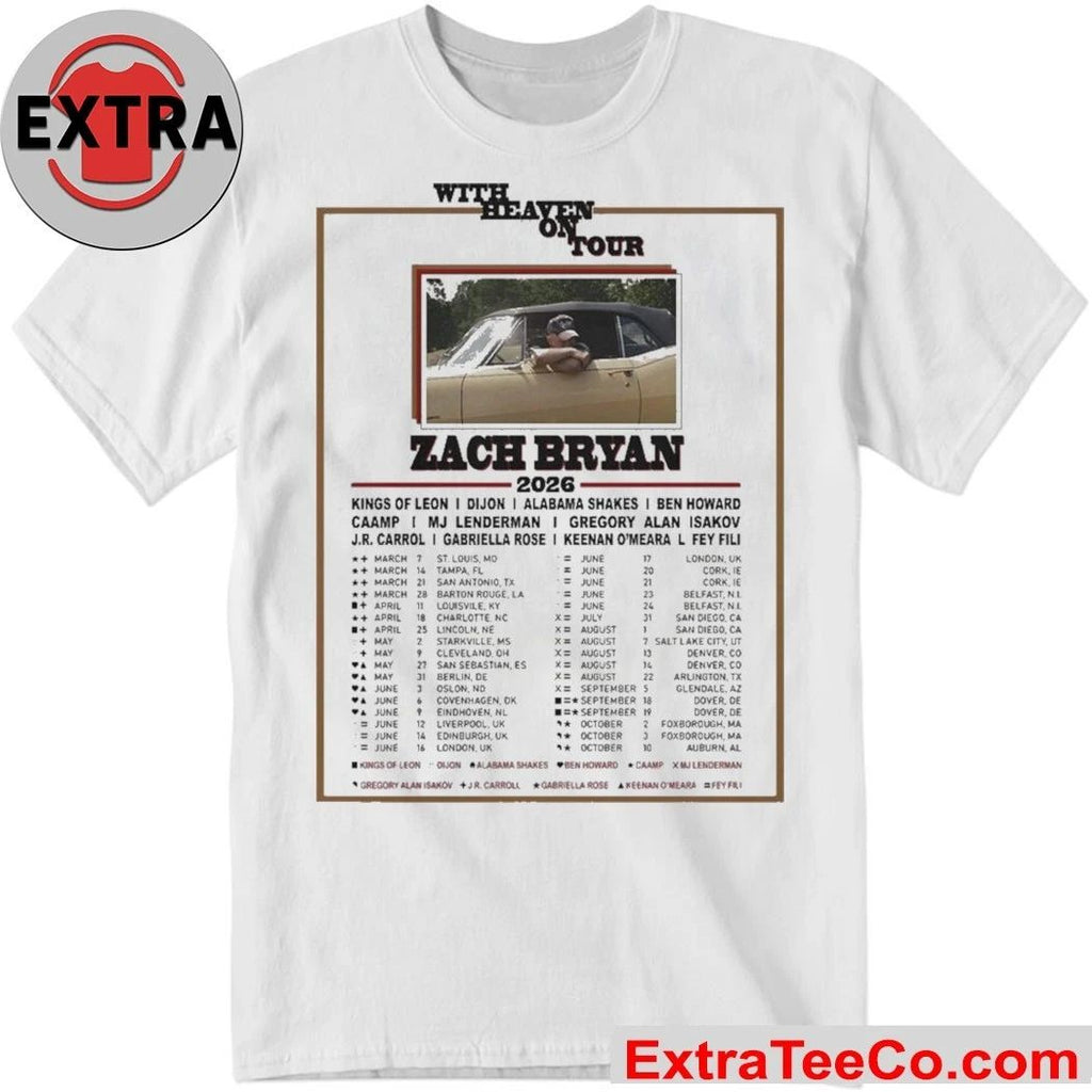 Zach Bryan With Heaven On Tour 2026 Signature Shirt