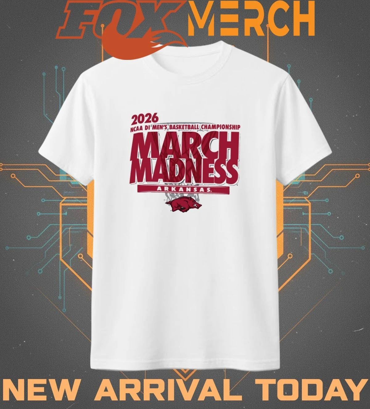 Arkansas Razorbacks 2026 NCAA DI Men’s Basketball Championship March Madness t-shirt