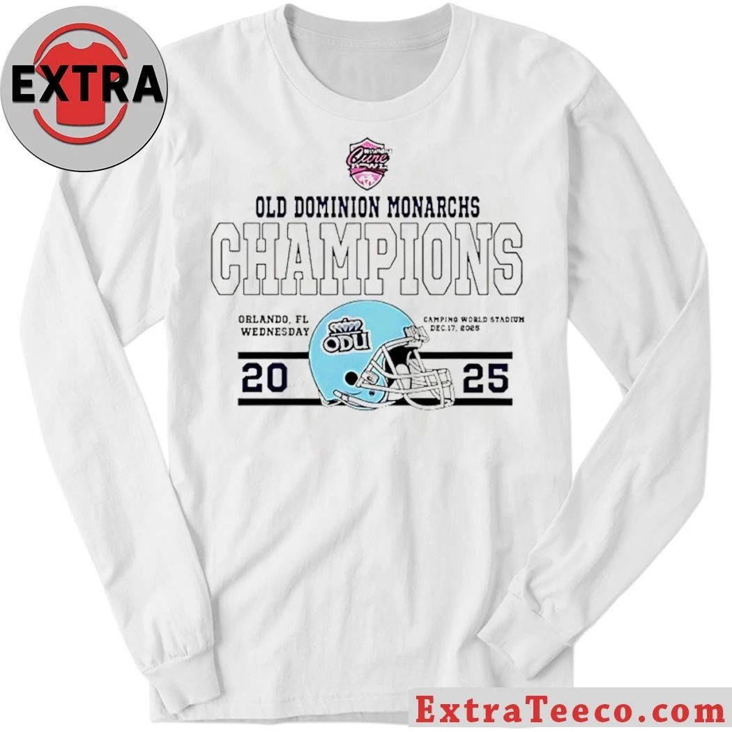 Celebrating the Cure Bowl championship victory of the Old Dominion Monarchs Orlando, FL Camping World Stadium Wednesday, December 17, 2025 Shirt