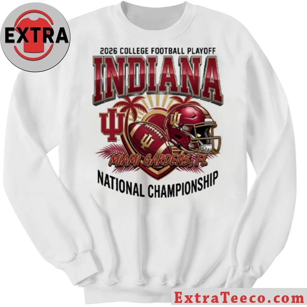 Indiana 2026 College Football Playoff Miami Gardens Fl National Championship Helmet And Logo T-Shirt