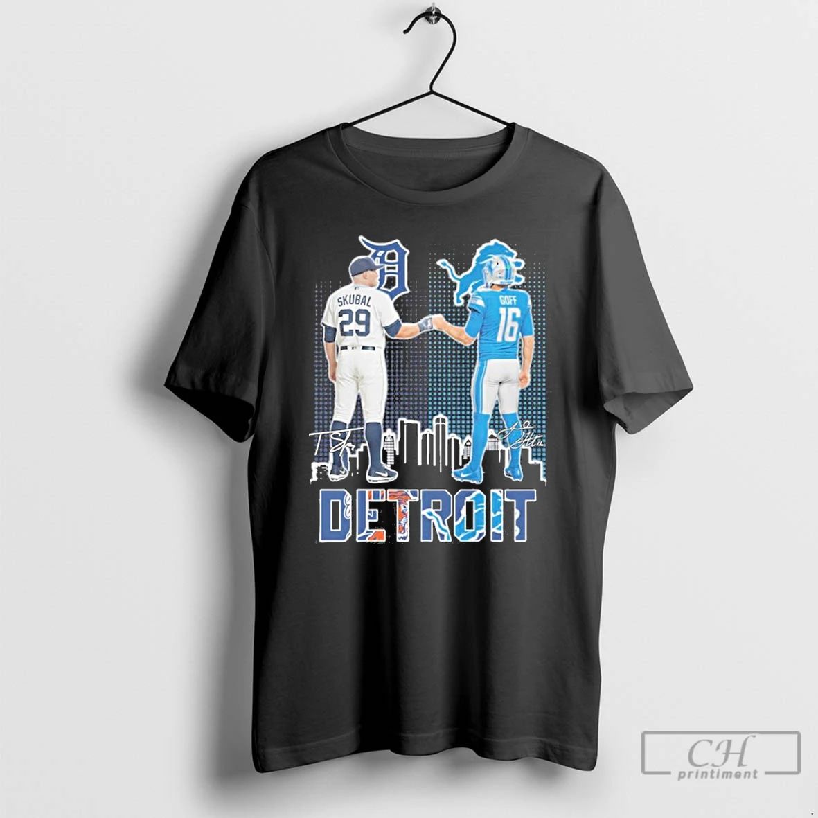 Premium Tigers Tarik Skubal And Lions Jared Goff Detroit T Shirts