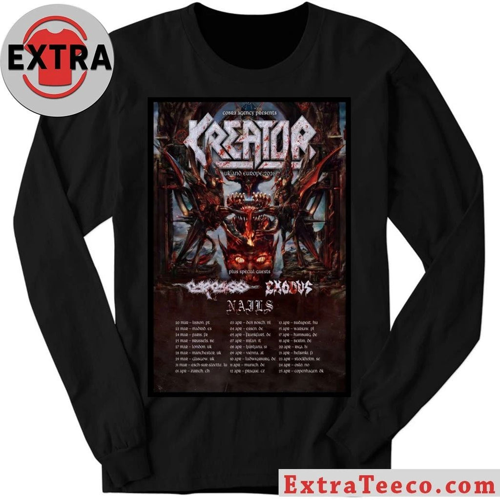 Kreator UK And EU 2026 Tour Poster Shirt