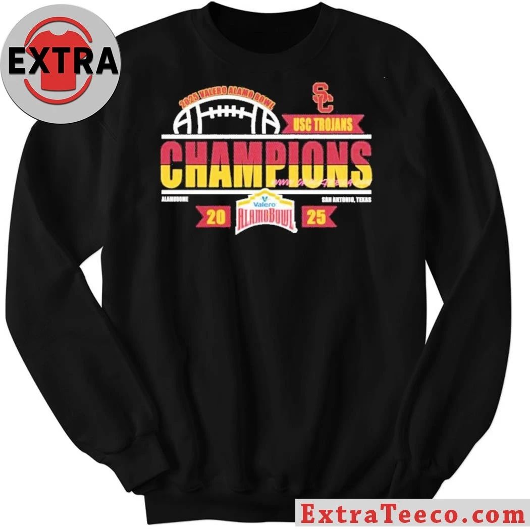 USC Trojans 2025 Valero Alamo Bowl Bowl Champions Logo T-Shirt