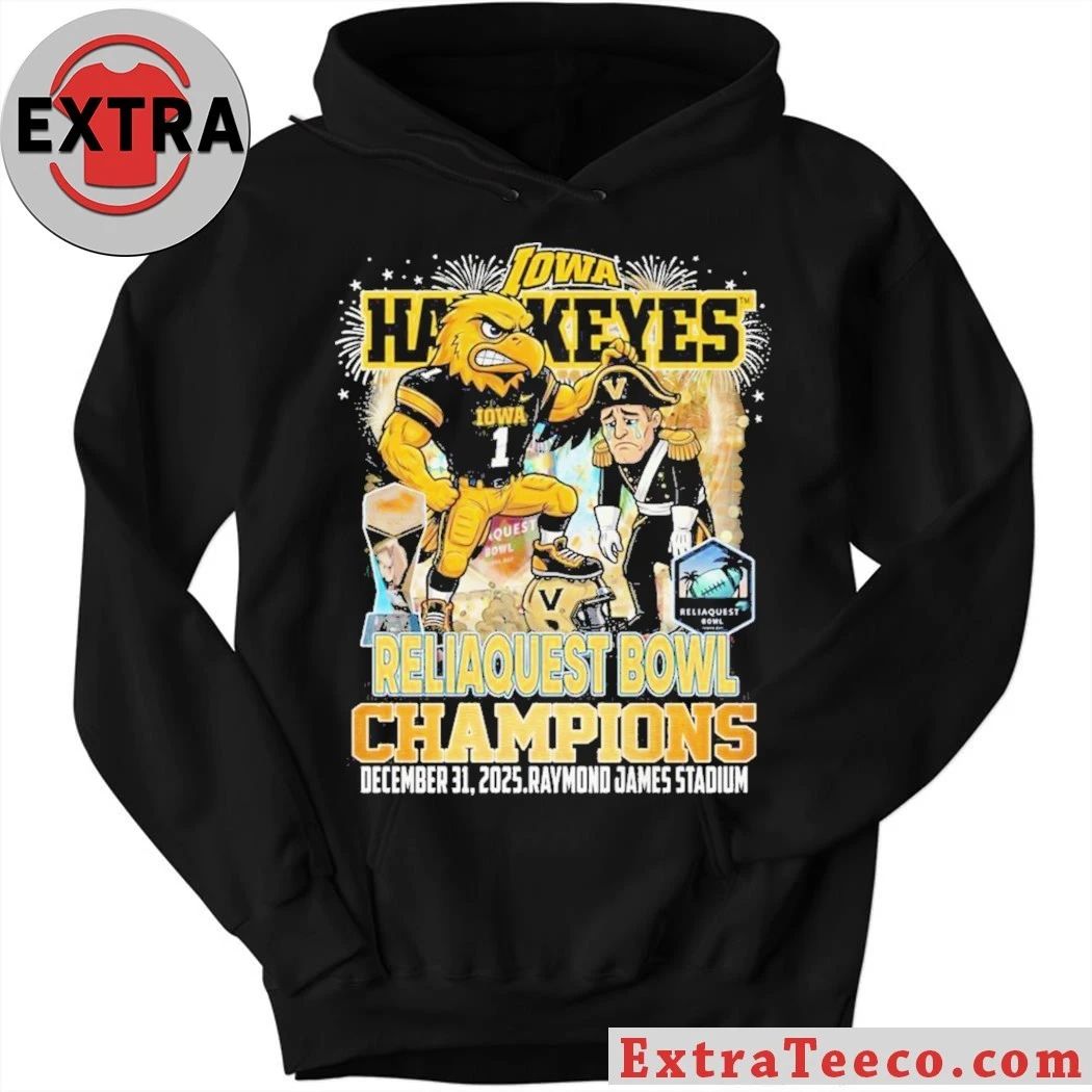 Original This t-shirt commemorates the Iowa Hawkeyes’ victory at the ReliaQuest Bowl on December 31, 2025, at Raymond James Stadium
