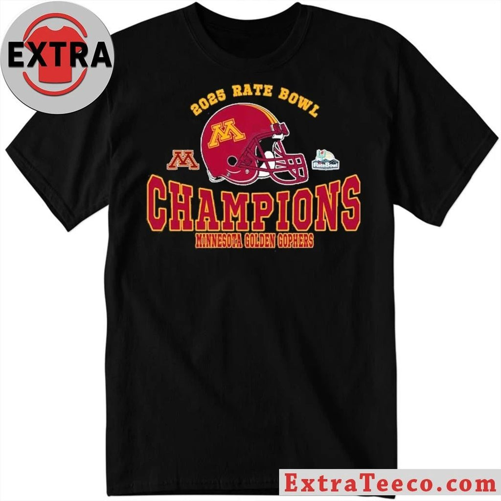 Original Celebrating the 2025 Rate Bowl football game of the Minnesota Golden Gophers Helmet And Logo Shirt