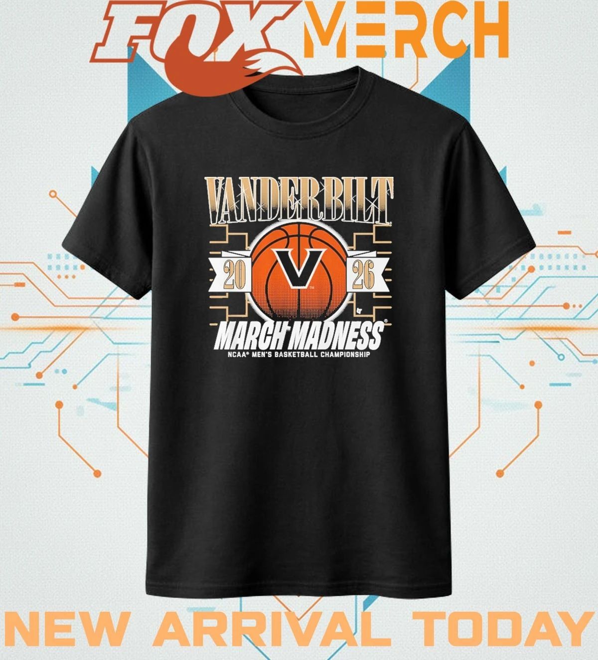 Vanderbilt Commodores Men’s Basketball 2026 March Madness t-shirt