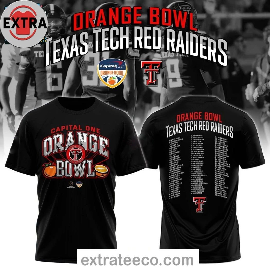 Original Texas Tech Red Raiders Champions Orange Bowl 2025 2026 Game Logo Hoodie T-Shirt