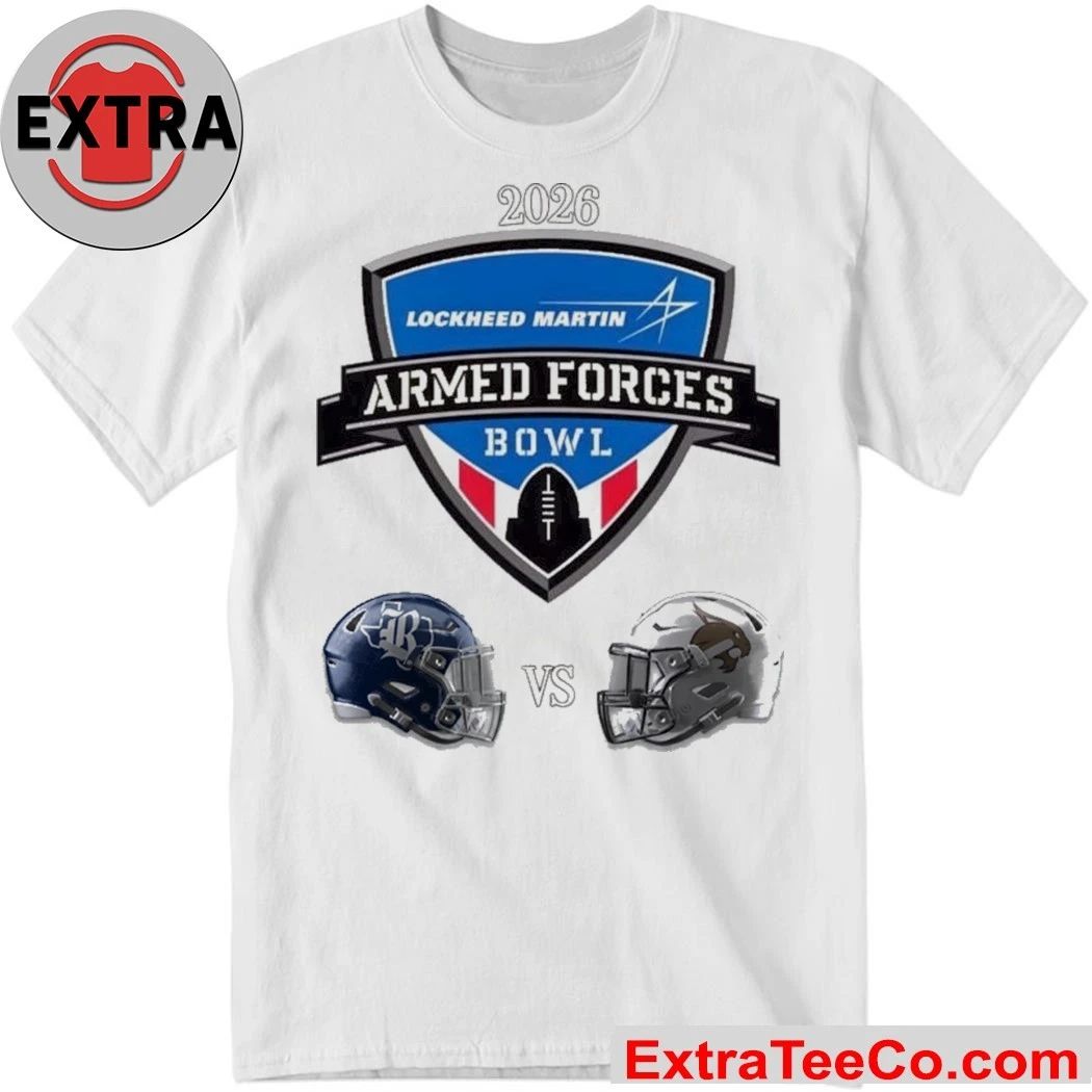 The upcoming Lockheed Martin Armed Forces Bowl 2026 game will be between the Rice Owls and the Texas State Bobcats Helmet Shirt