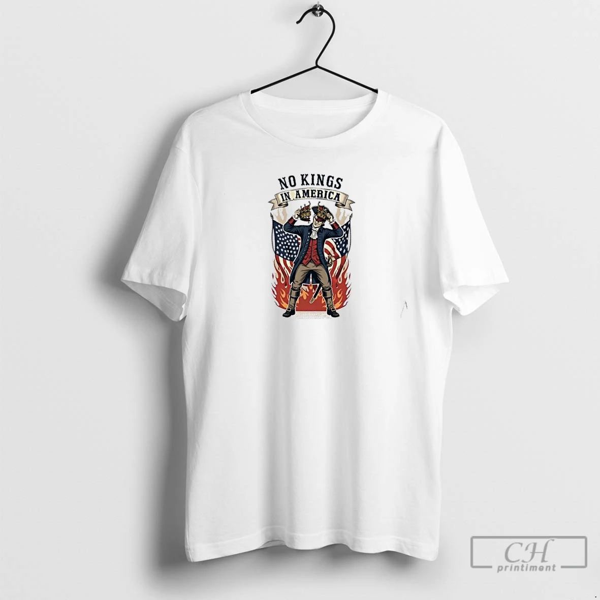 Premium No Kings In America Human Rights Fire Us Flag T Shirts