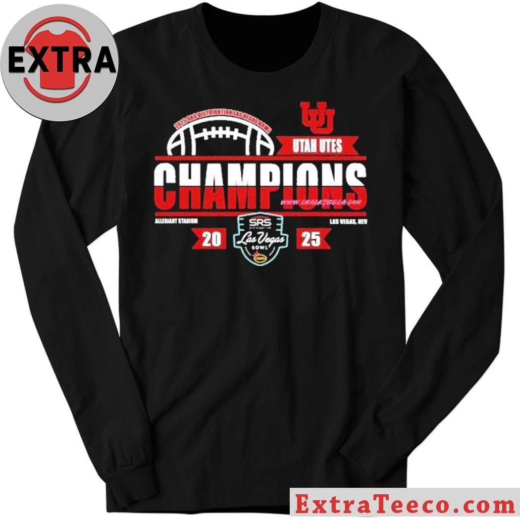 Utah Utes 2025 SRS Distribution Las Vegas Bowl Champions Logo T-Shirt