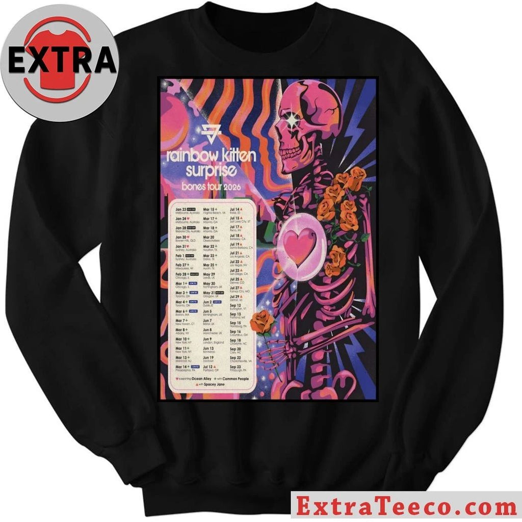 Original Poster Rainbow Kitten Surprise Tour Bones 2026 Shirt
