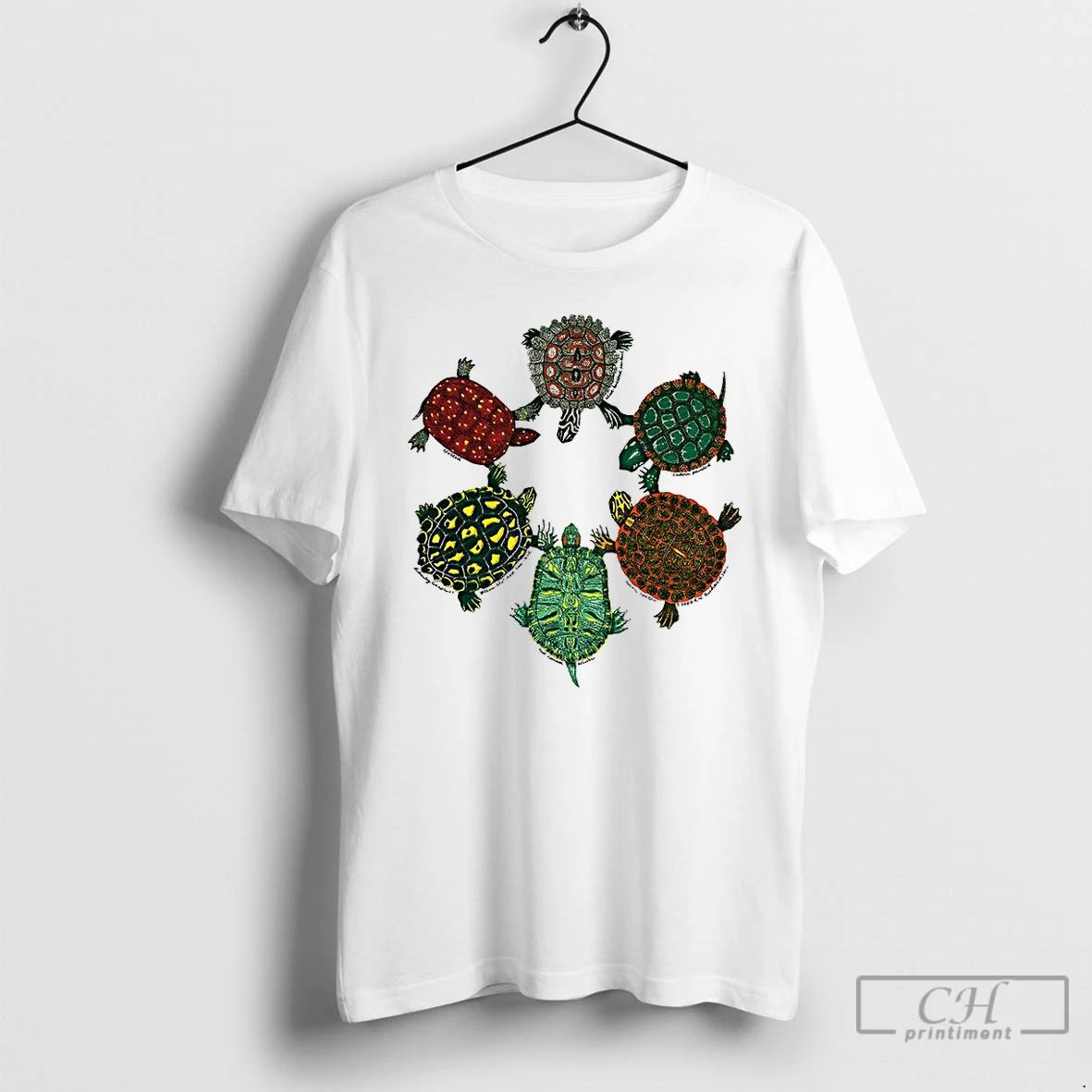 Premium Turtle Arranged In A Circle Graphic T Shirts