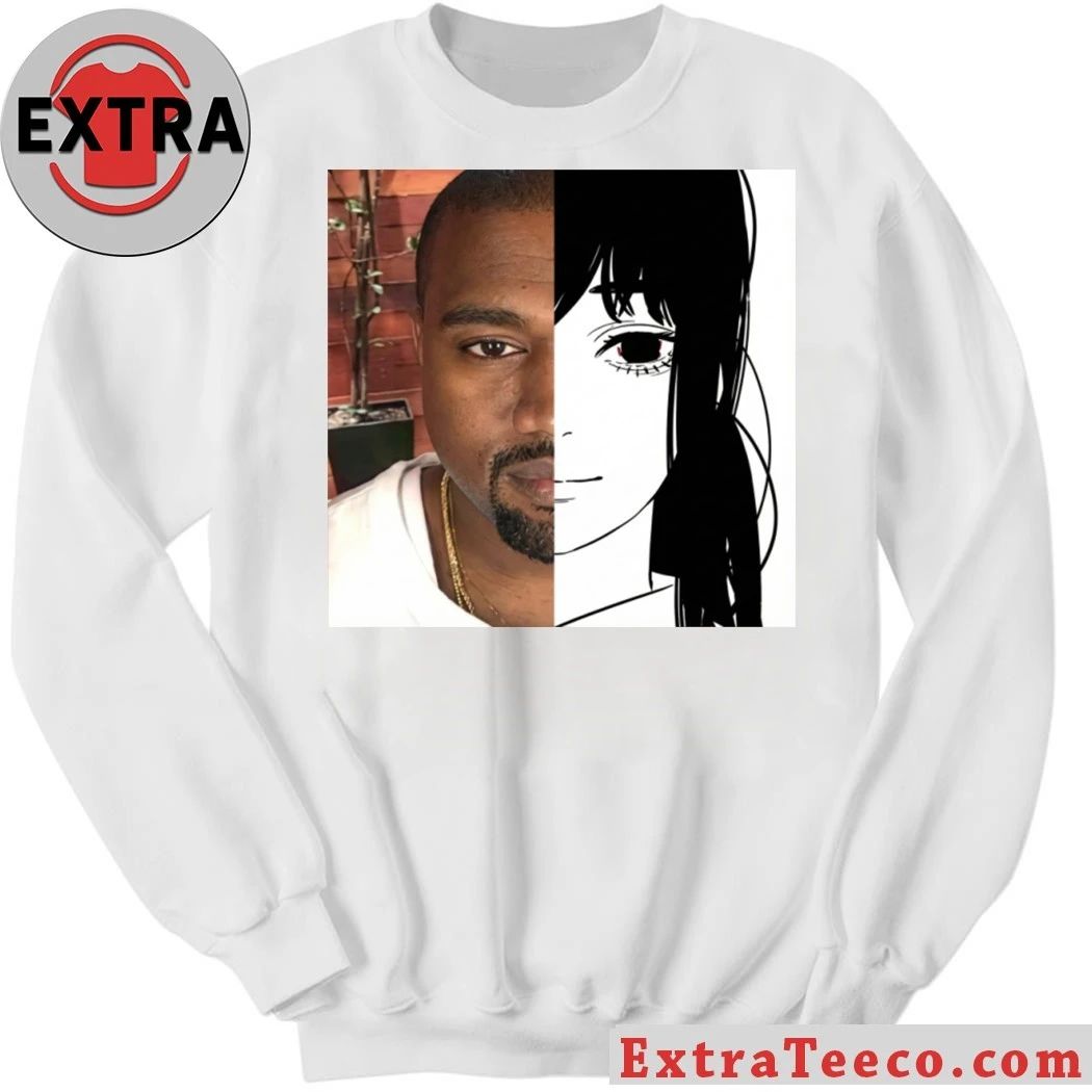 Famous American rapper Kanye West and the character Makima from the Chainsaw Man series Goofyahhtees Ye X Asa Shirt