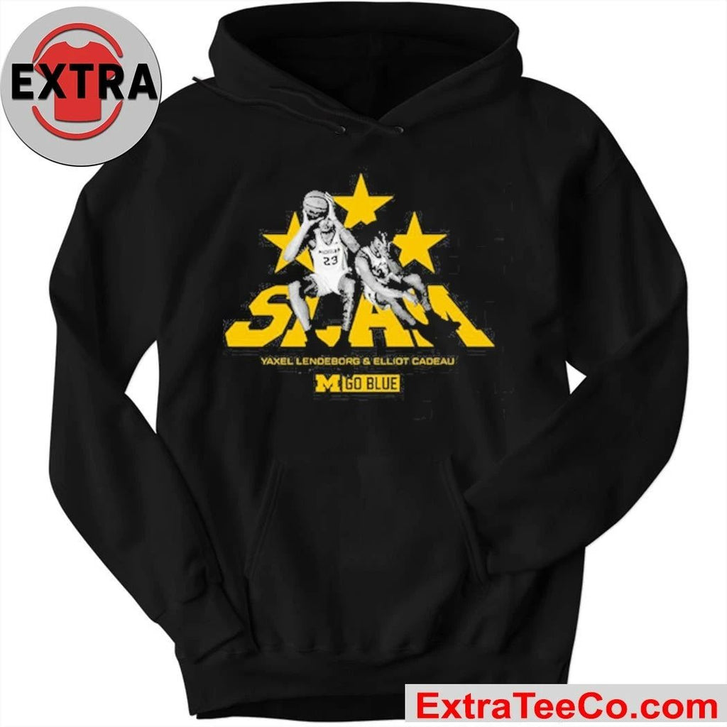 SLAM Elliot Cadeau and Yaxel Lendeborg Michigan Wolverines Go Blue Remix Heavy Shirt