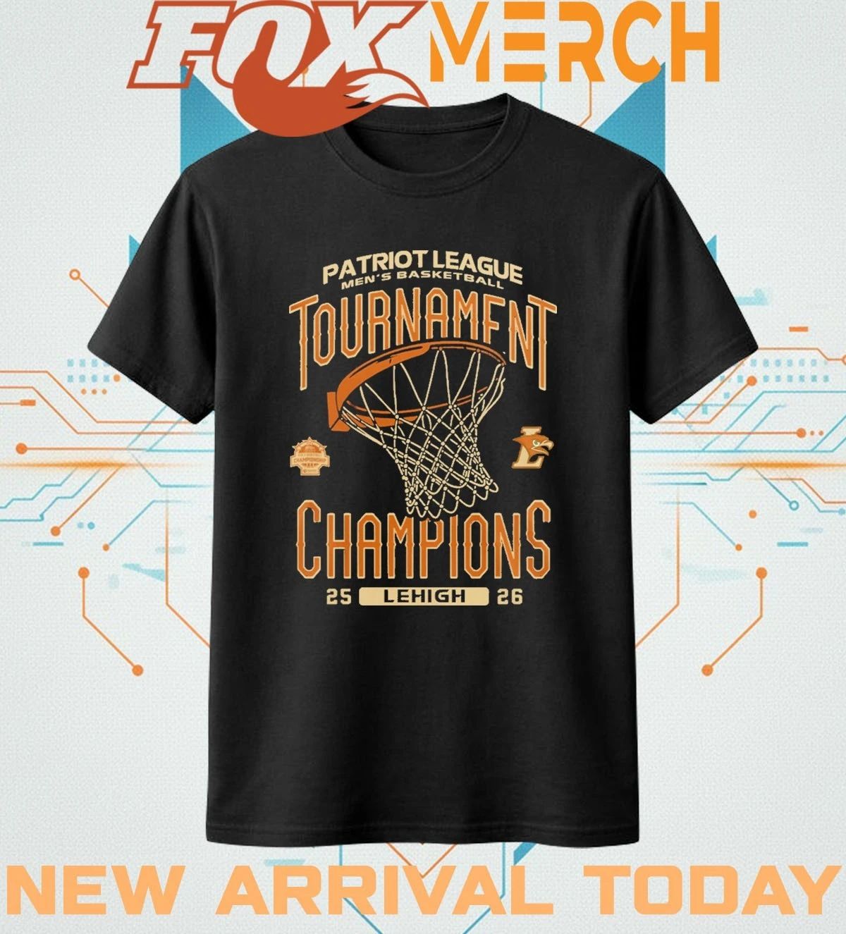 Lehigh Mountain Hawks Men’s Basketball 2026 Patriot League Tournament Champions t-shirt