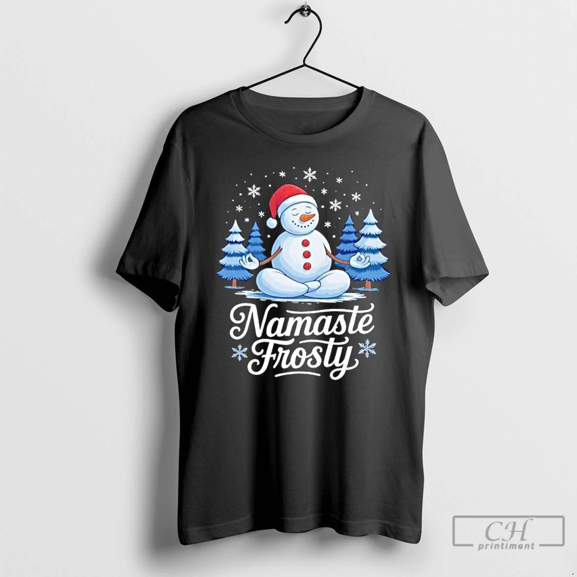 Premium Snowman Namaste Frosty Christmas T Shirts