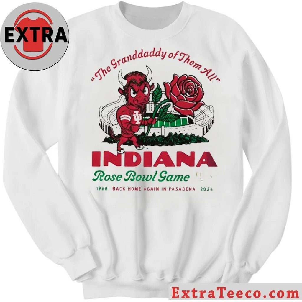The Rose Bowl commemorates the Indiana University Hoosiers football team, alluding to their 1968 game and their anticipated return in 2026 Shirt