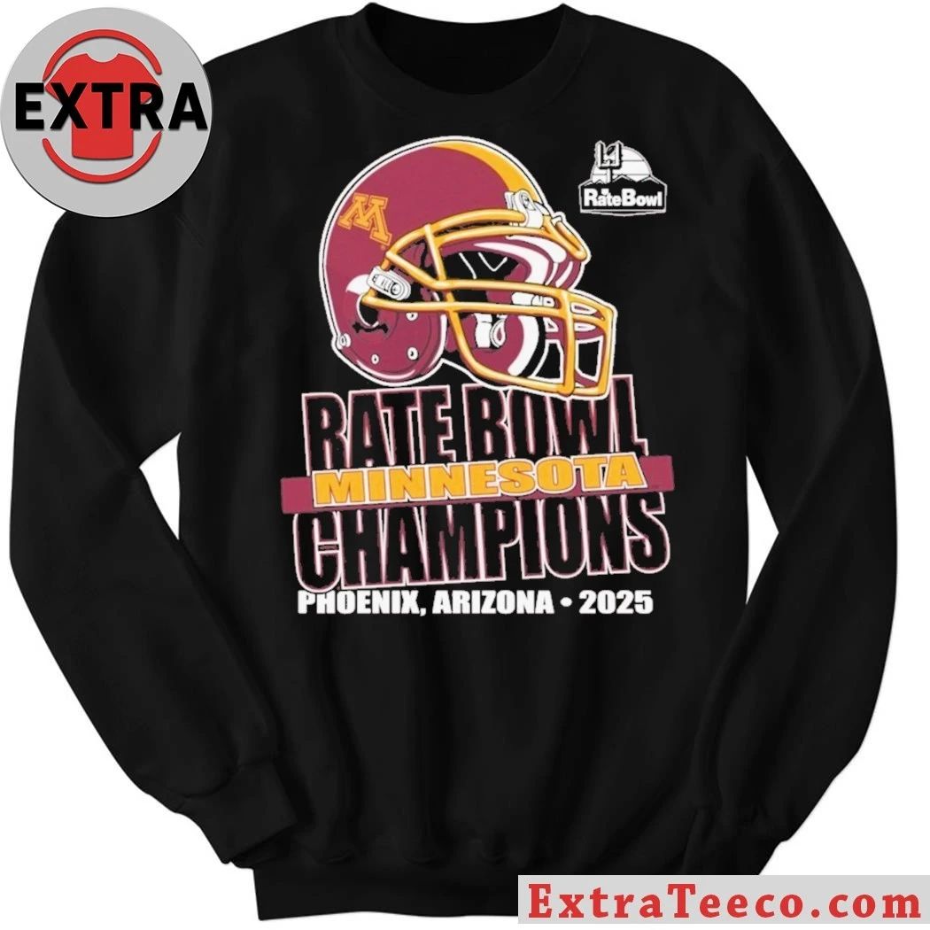 Original Minnesota Golden Gophers 2025 Rate Bowl Champions, December 26, 2025, in Phoenix, Arizona Helmet Shirt