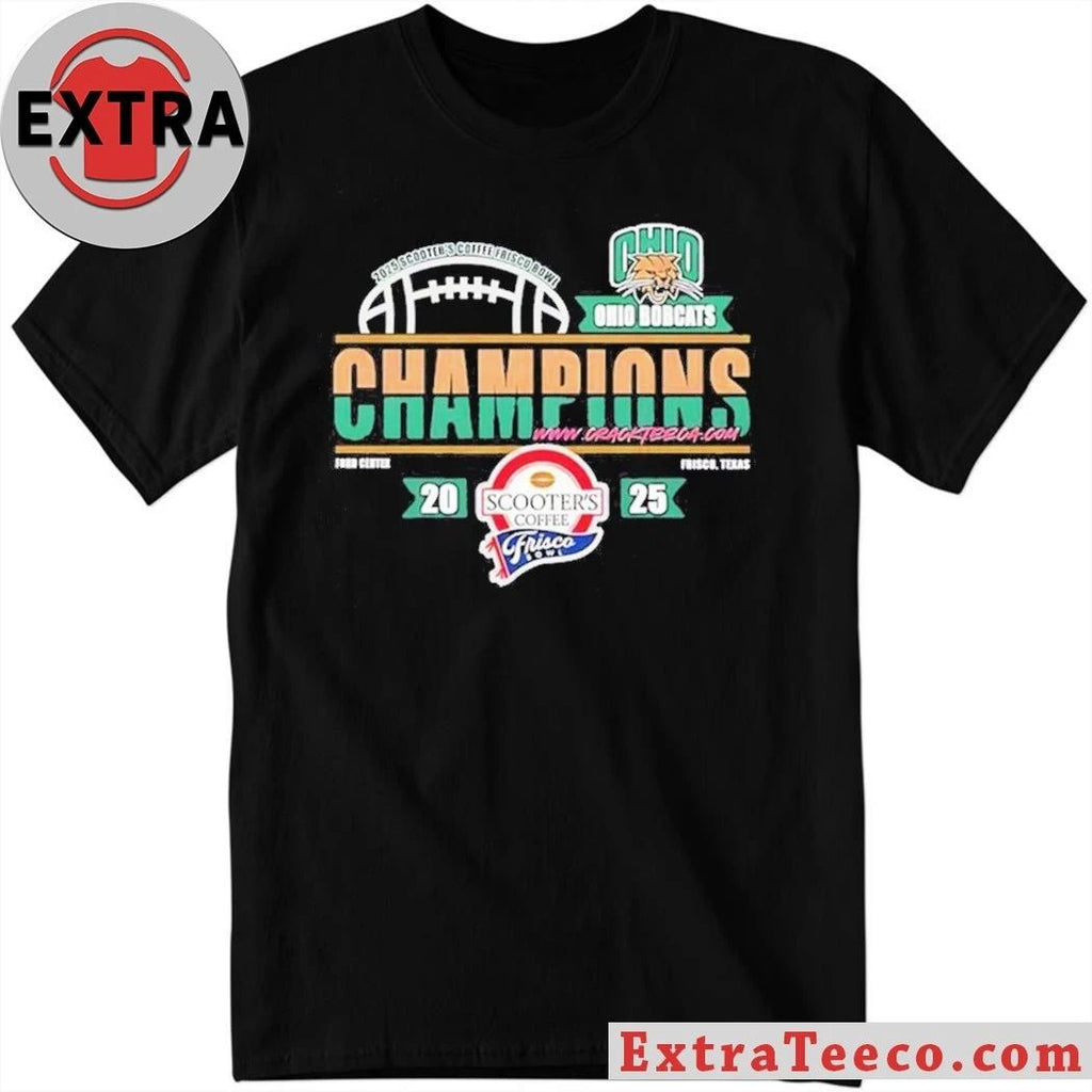 Original Celebrating the Ohio Bobcats’ victory at the Scooter’s Coffee Frisco Bowl 2025 Logo T-Shirt