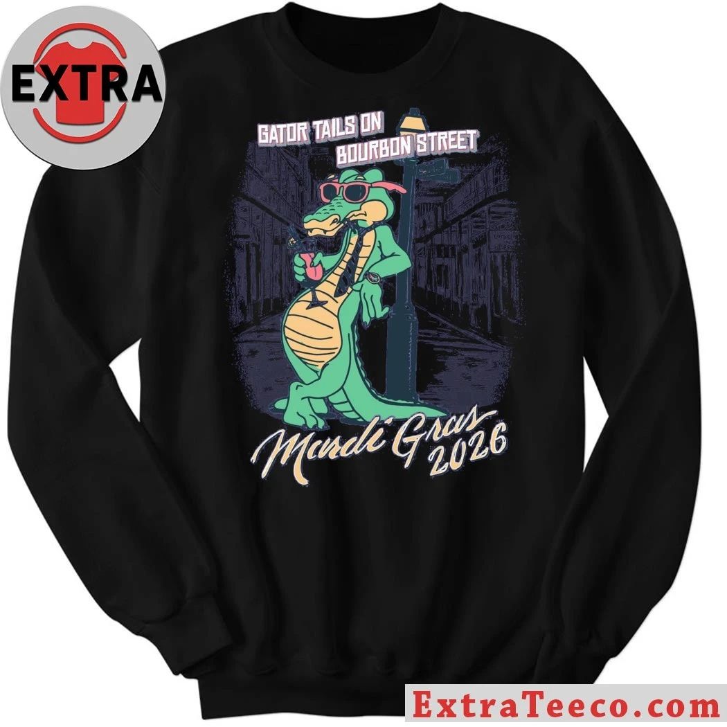 Gator Tails on Bourbon Street Mardi Gras 2026 Gator Tails Shirt