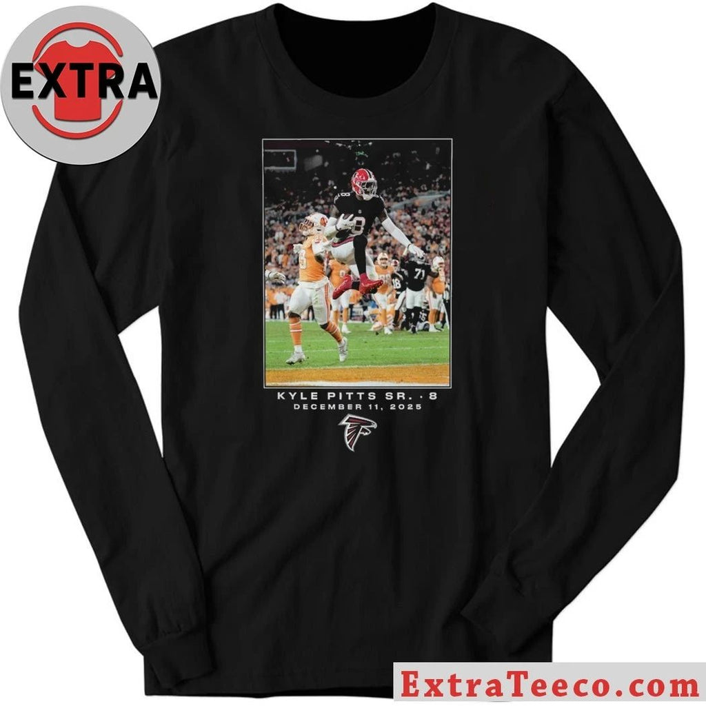 Kyle Pitts Sr., tight end for the Atlanta Falcons, celebrates one of Pitts’ three touchdown catches in the Week 15 game on December 11, 2025, a 29-28 victory Shirt