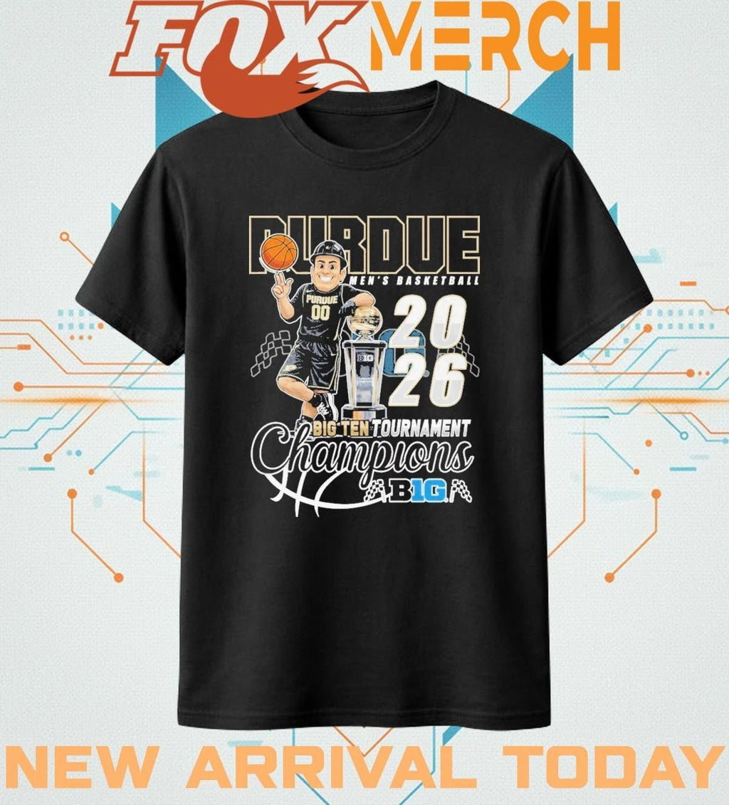 Purdue Boilermakers Men’s Basketball 2026 Big Ten Tournament Champions signatures mascot t-shirt