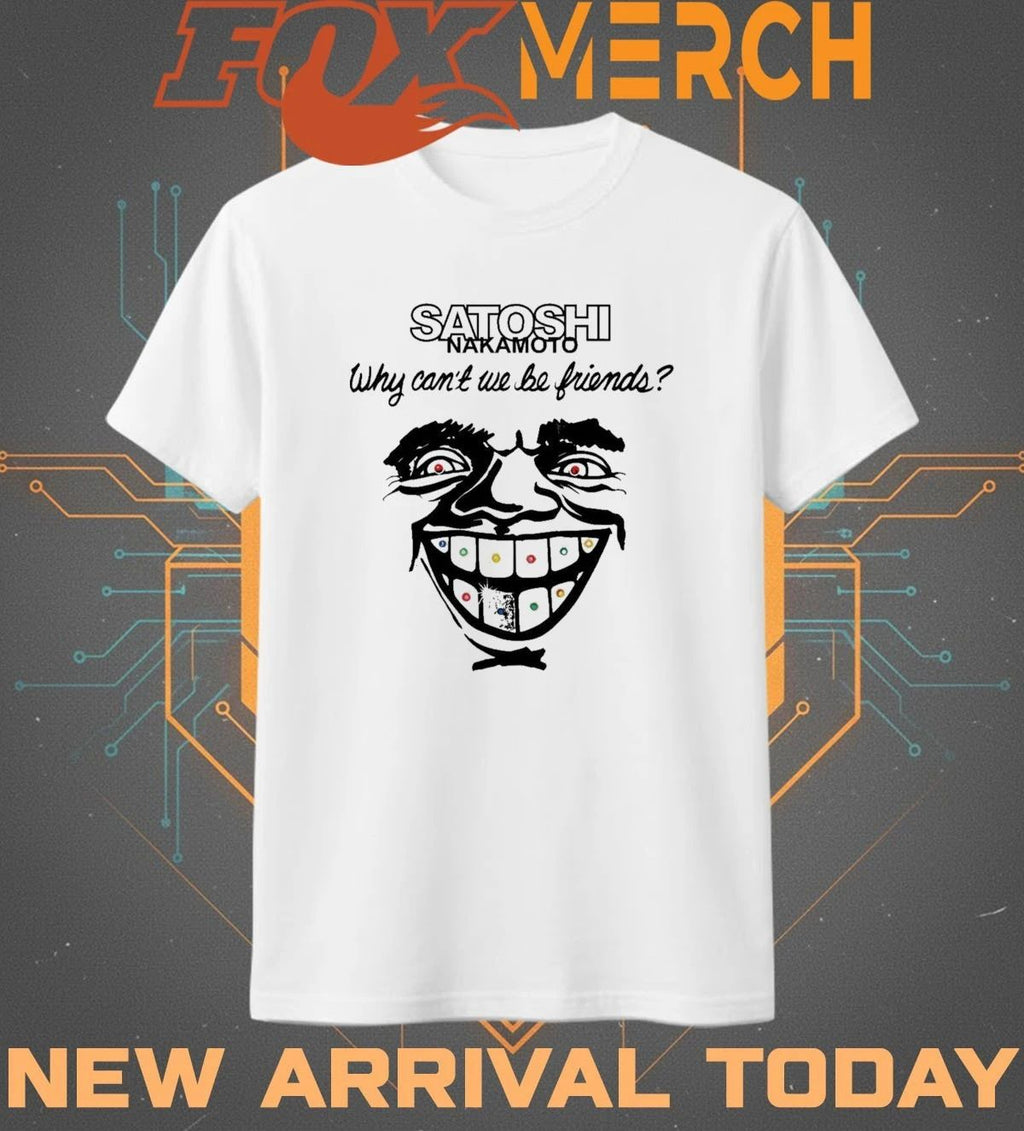 Malik monk wearing Satoshi Nakamoto why can’t we be friends t-shirt
