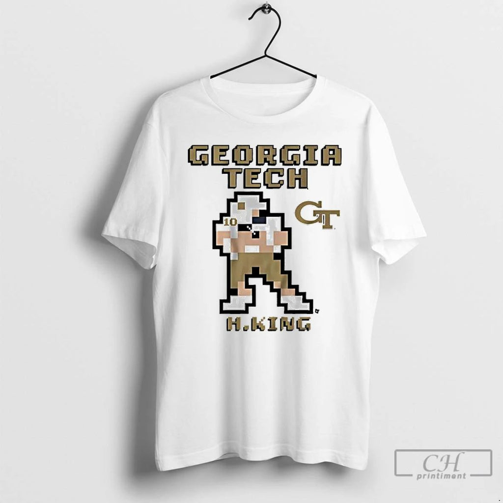 Premium Georgia Tech Football Haynes King Retro Baller Graphic T Shirts