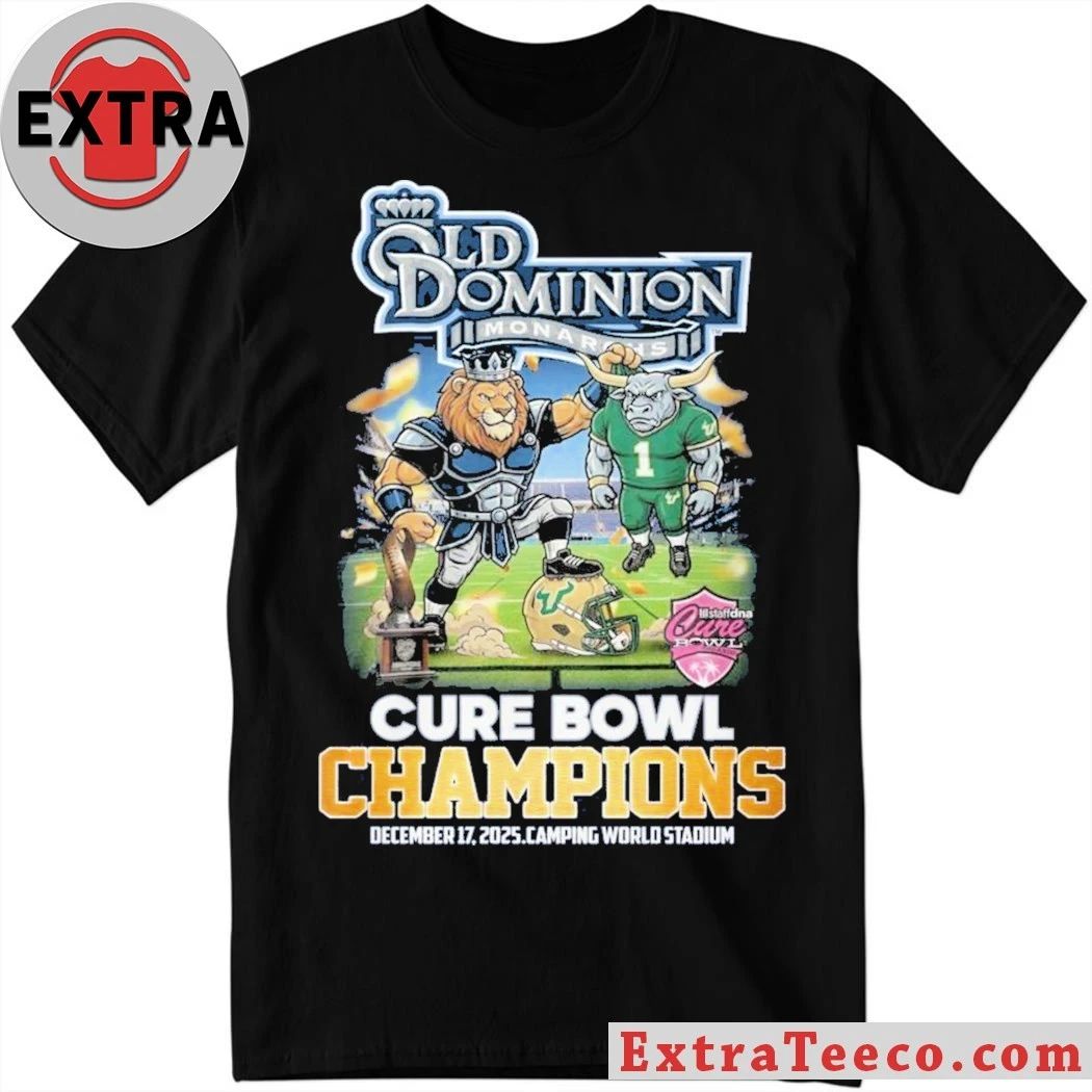 Celebrating the Old Dominion Monarchs’ Cure Bowl victory, December 17, 2025, Camping World Stadium T-Shirt