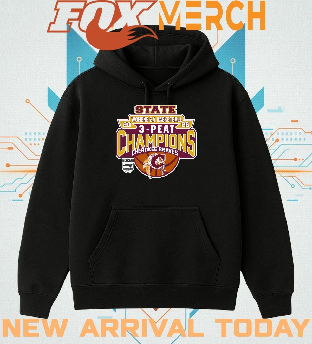 Cherokee Braves 2026 Women’s 2A basketball 3 Peat Champions t-shirt