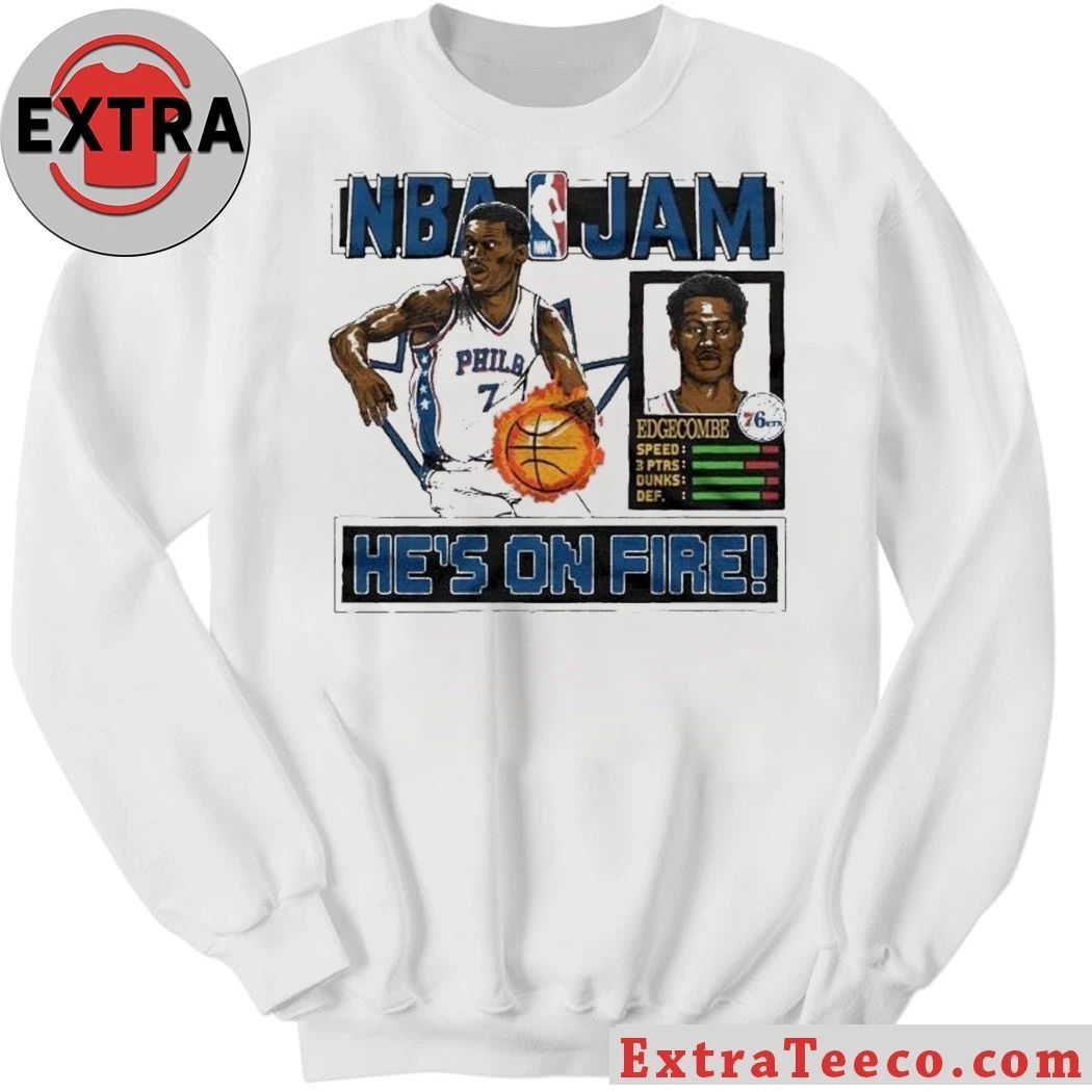 V.J. Edgecombe, guard for the Philadelphia 76ers in the NBA He’s On Fire Shirt