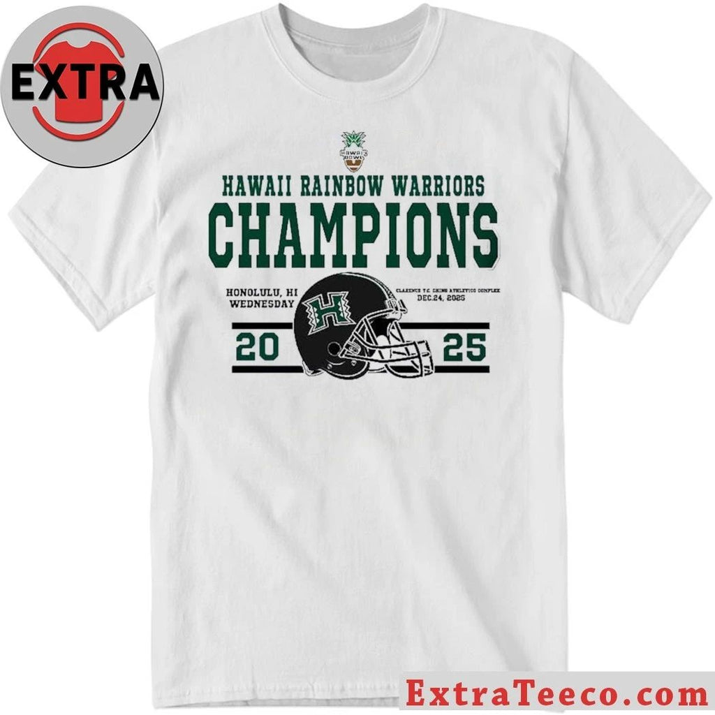 Hawaii Rainbow Warriors football team wins the 2025 Hawaii Bowl championship 35-31 on December 24, 2025, in Honolulu, Hawaii Helmet Shirt