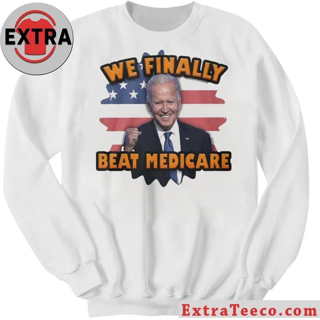 Original Joe Biden We Finally Beat Medicare American Flag Shirt