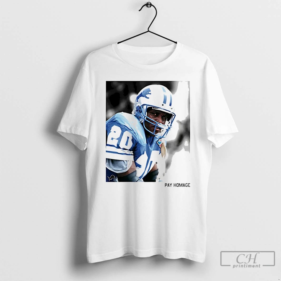 Premium Detroit Lions Barry Sanders Ash Pay Homage T Shirts