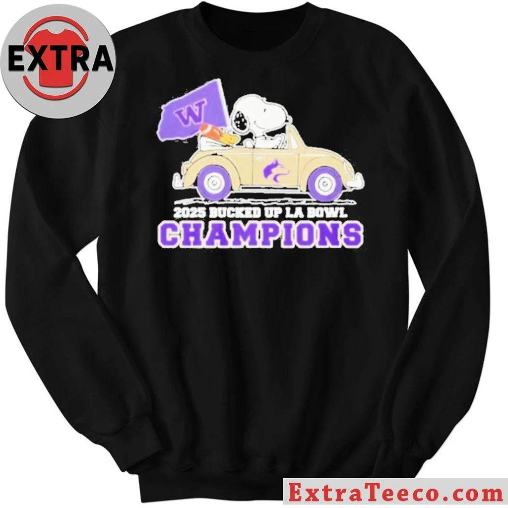 Original The Peanuts Driving Car X Washington Huskies La Bowl Champions Shirt